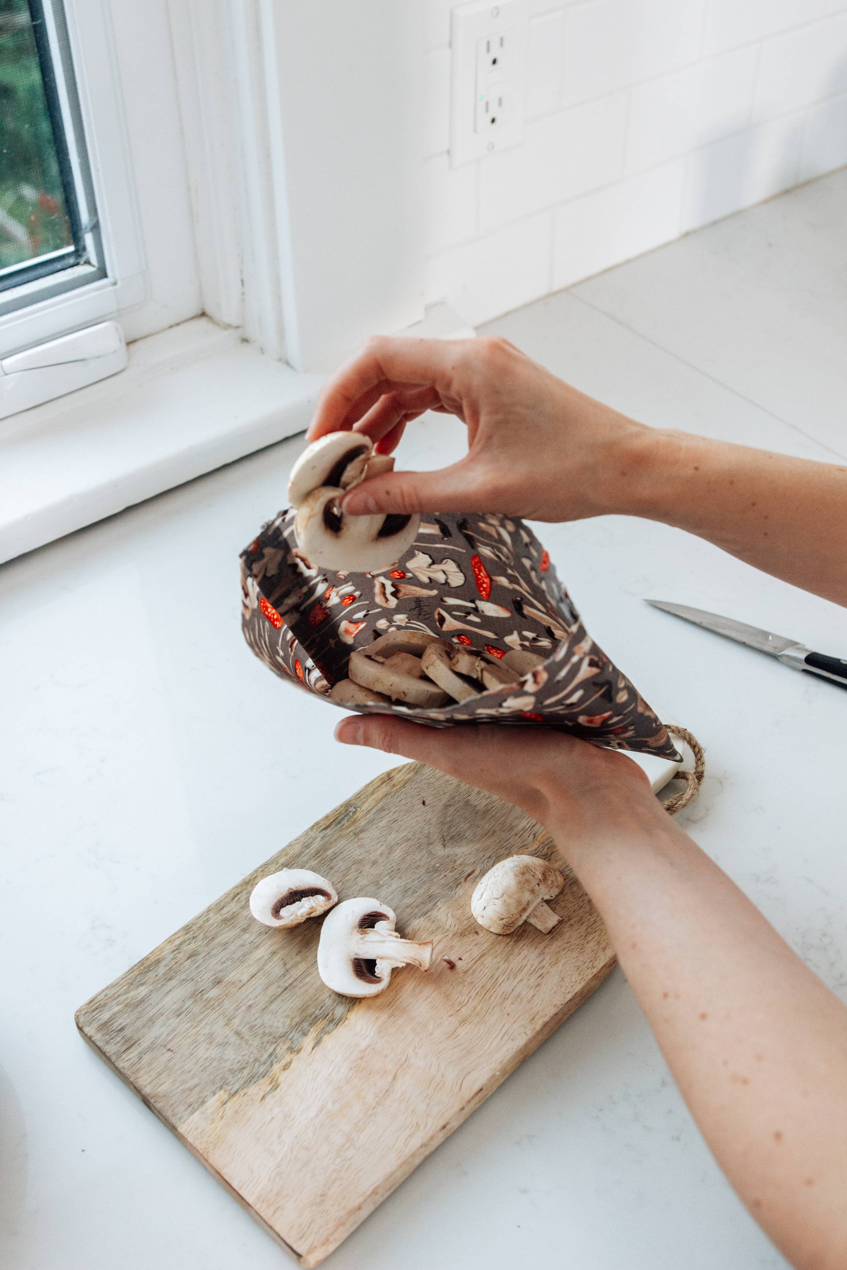 Mushrooms Reusable Beeswax Food Wraps S/3