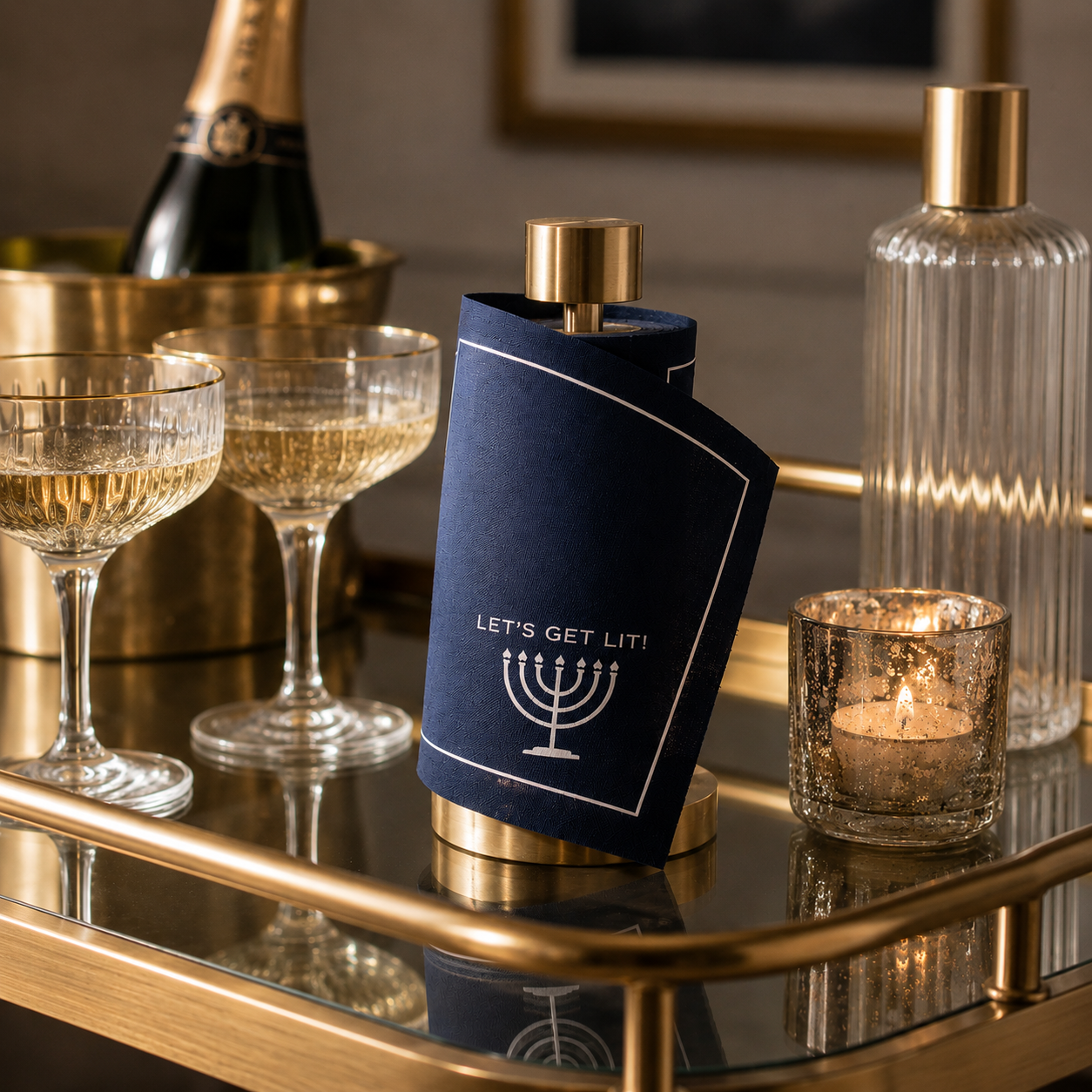 Lets Get Lit Cocktail Napkins - Mystic Blue