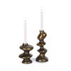 Abstract Brass Candle Holder Set