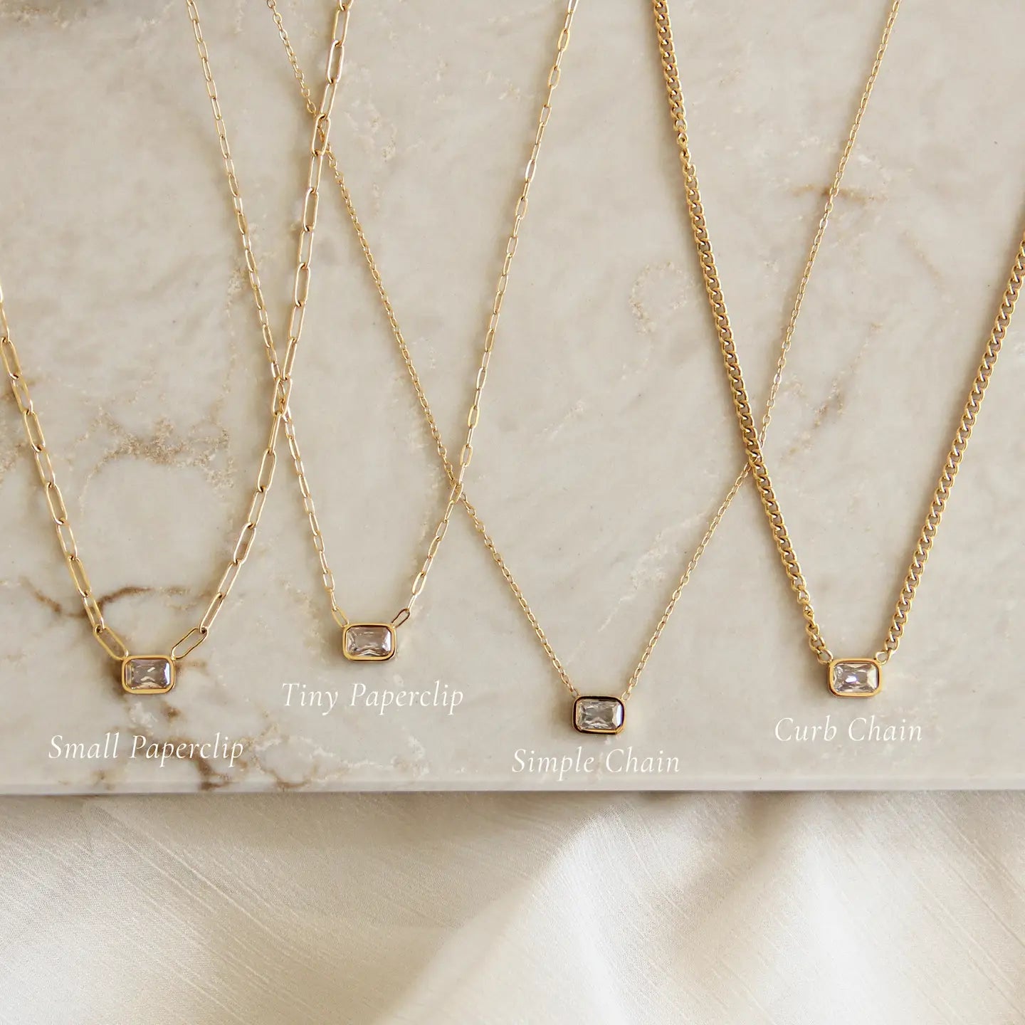 Simple Chain Round Cut Necklace