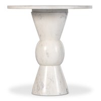Polished White Marble End Table