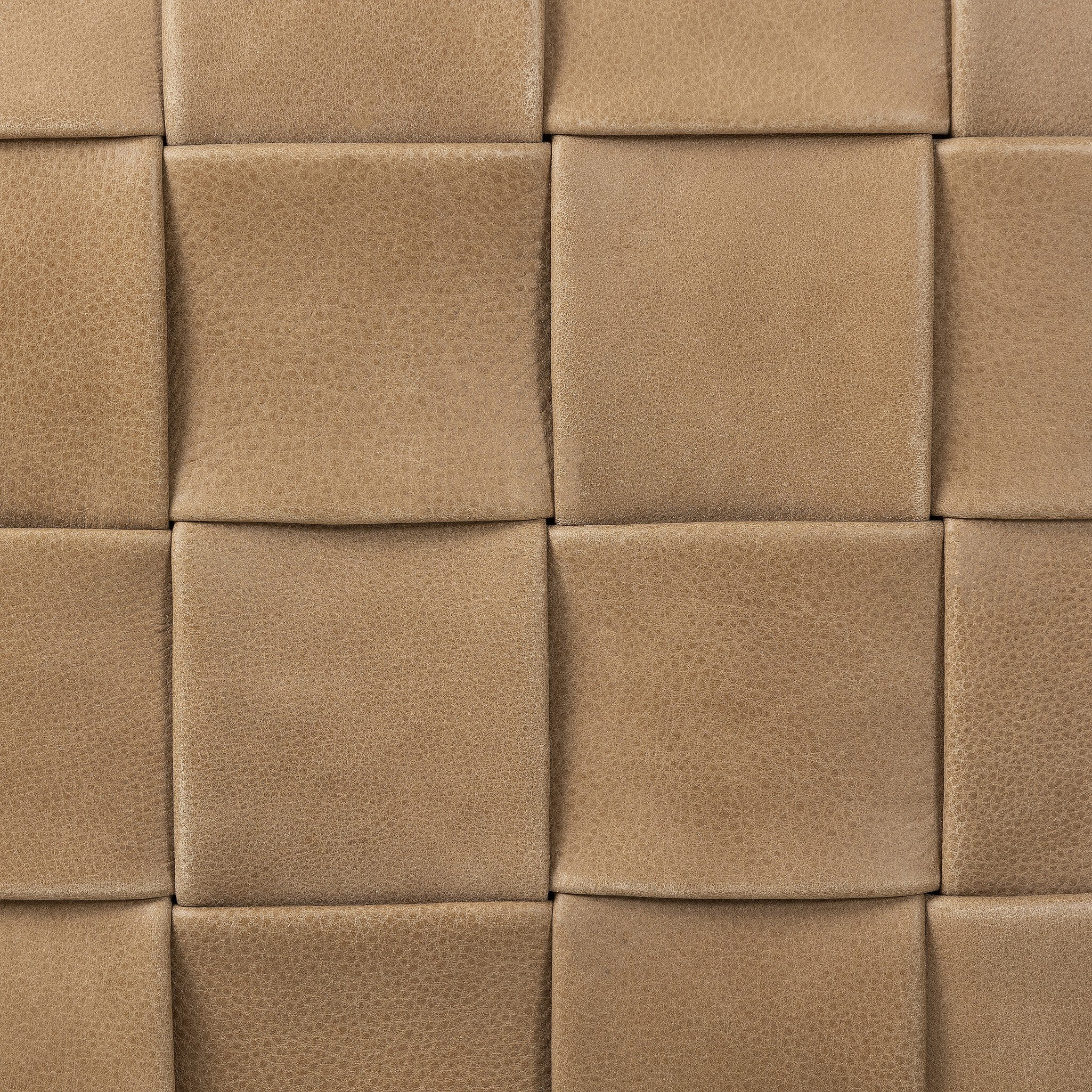Hand-Woven Leather Ottoman
