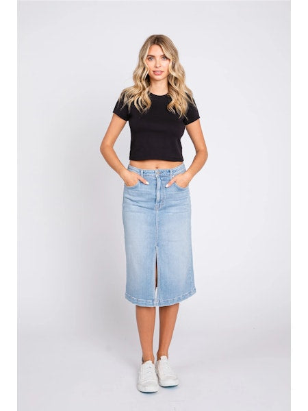 Front Slit Midi Skirt