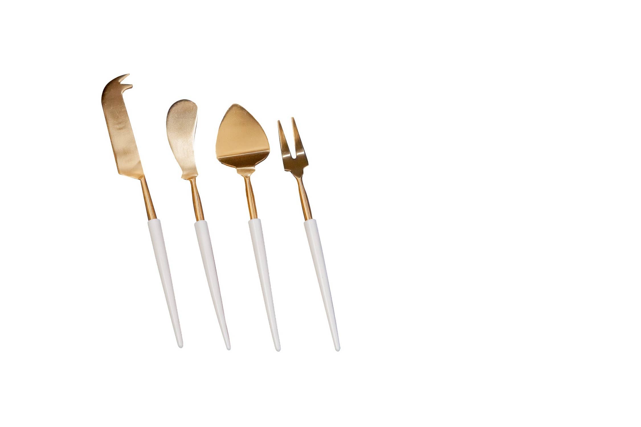 Gold Cheese Utensils w/Resin Handles, S/4