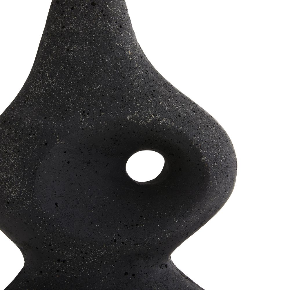 Asymmetrical Oval & Charcoal Stone Lamp