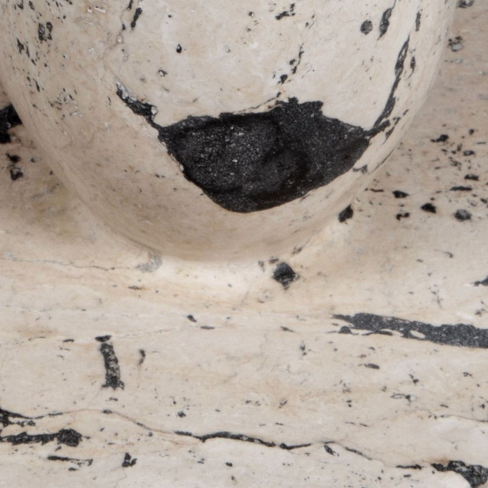 White & Black Limestone Tower Sculpures, S/2