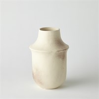 Irregular Form Cream Ceramic Vase