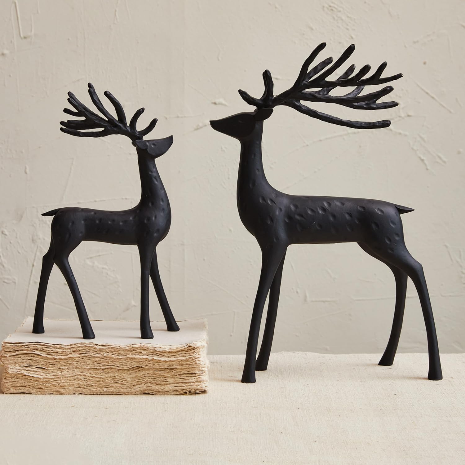 Black Resin Reindeer Decor