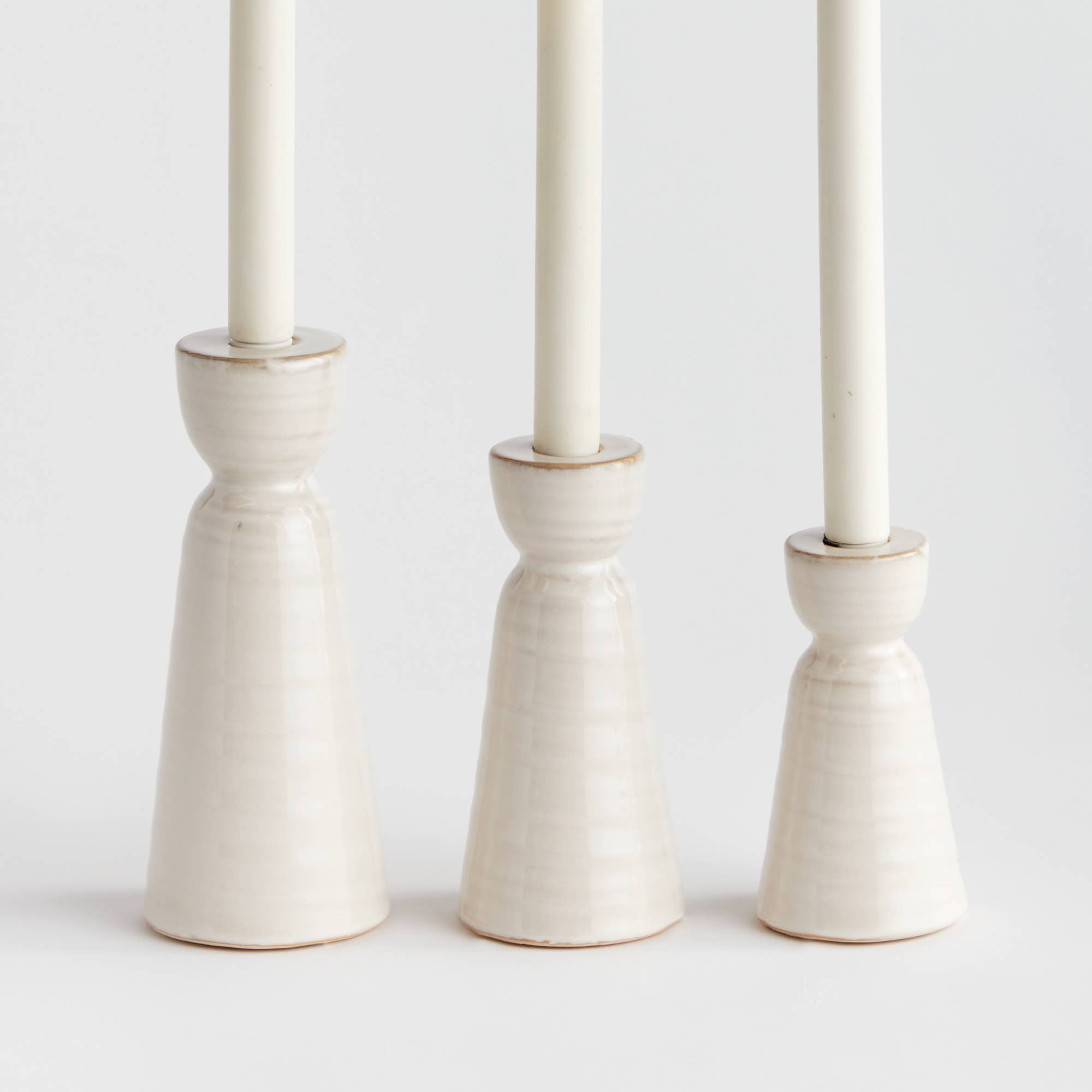 White Taper Holders