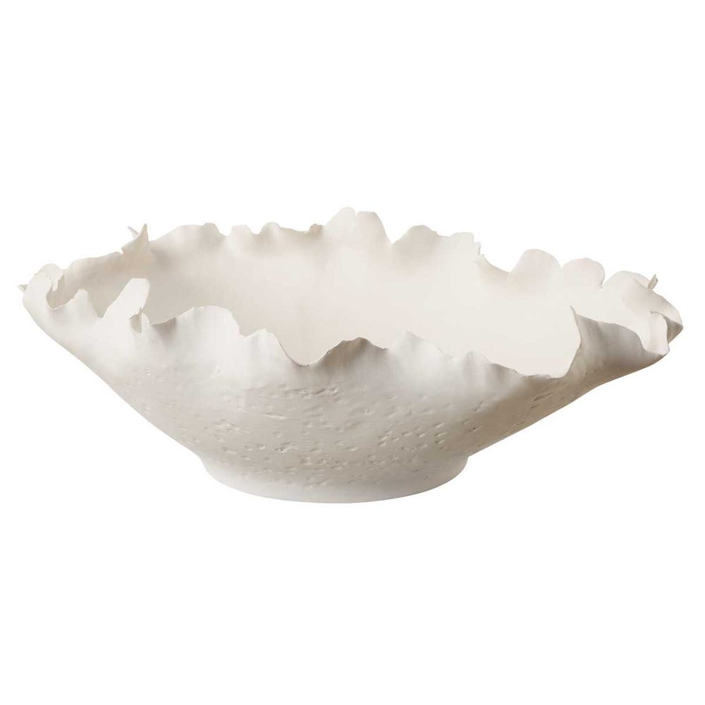 Organic Petal Edged Ceramic Bowl