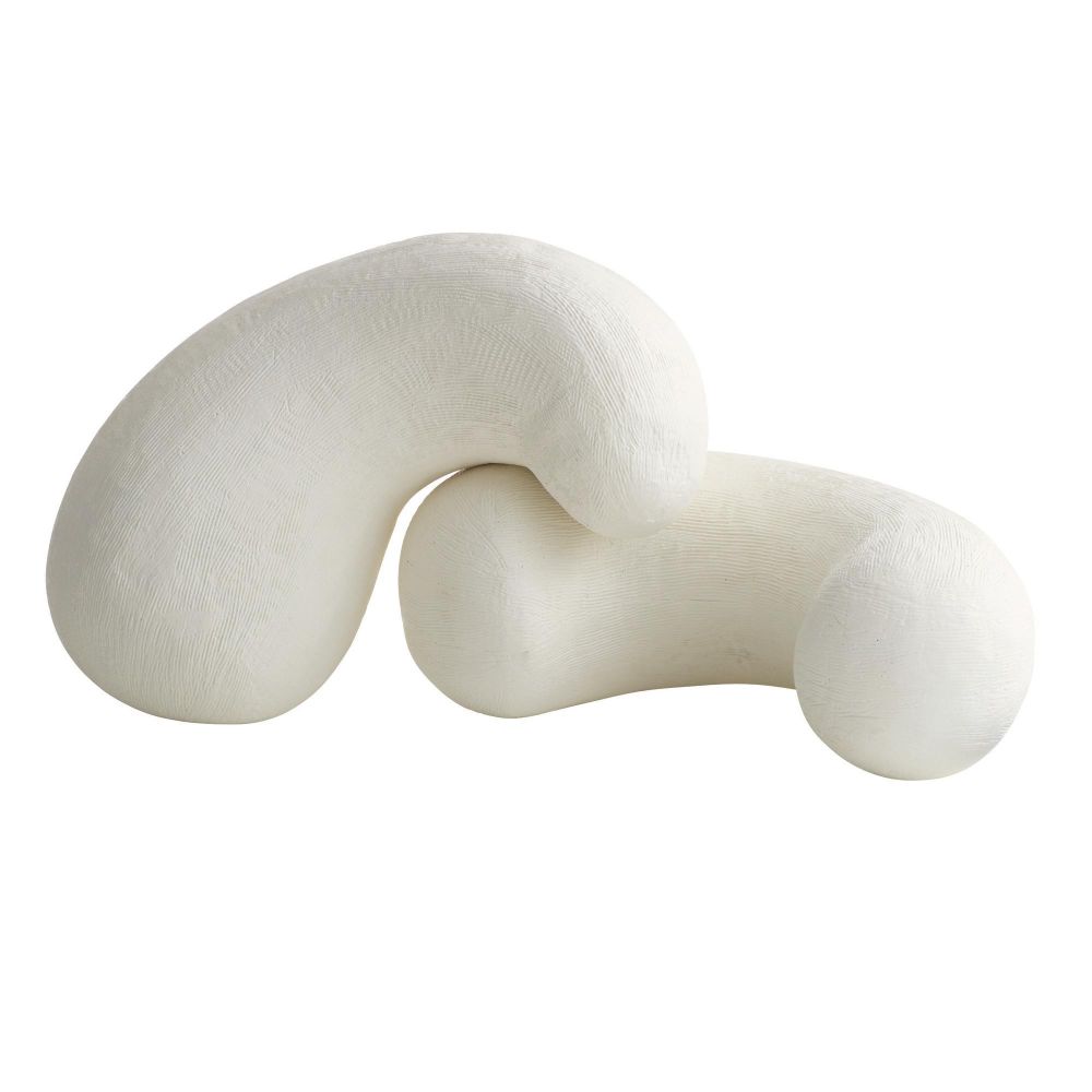 Hairline Ridged Resin Sculptures, S/2