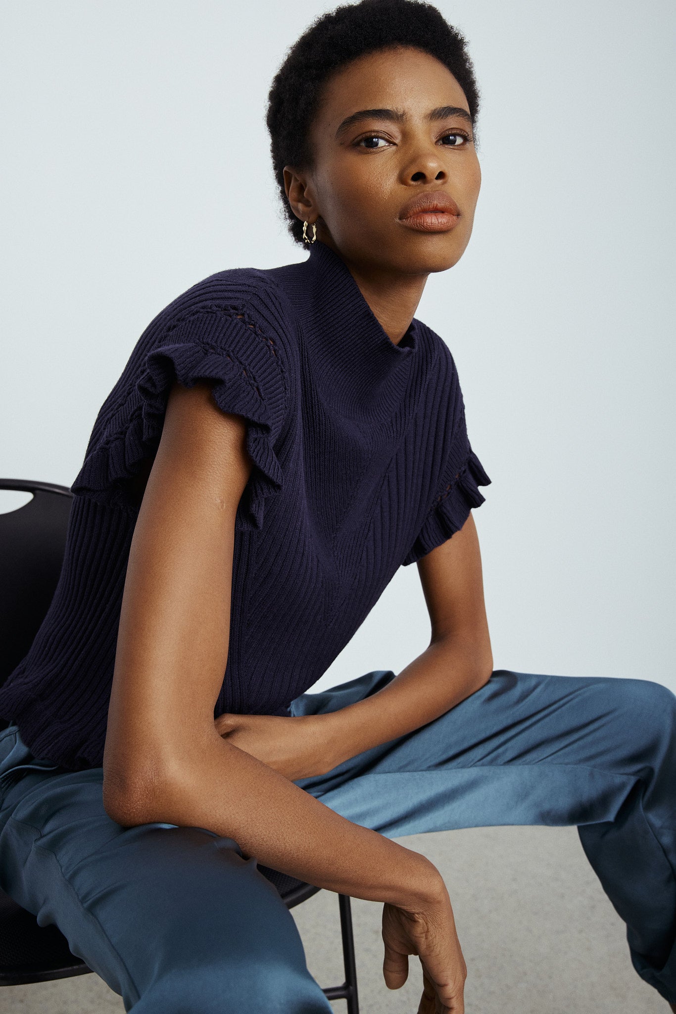 Dani Mock Neck Knitted Top