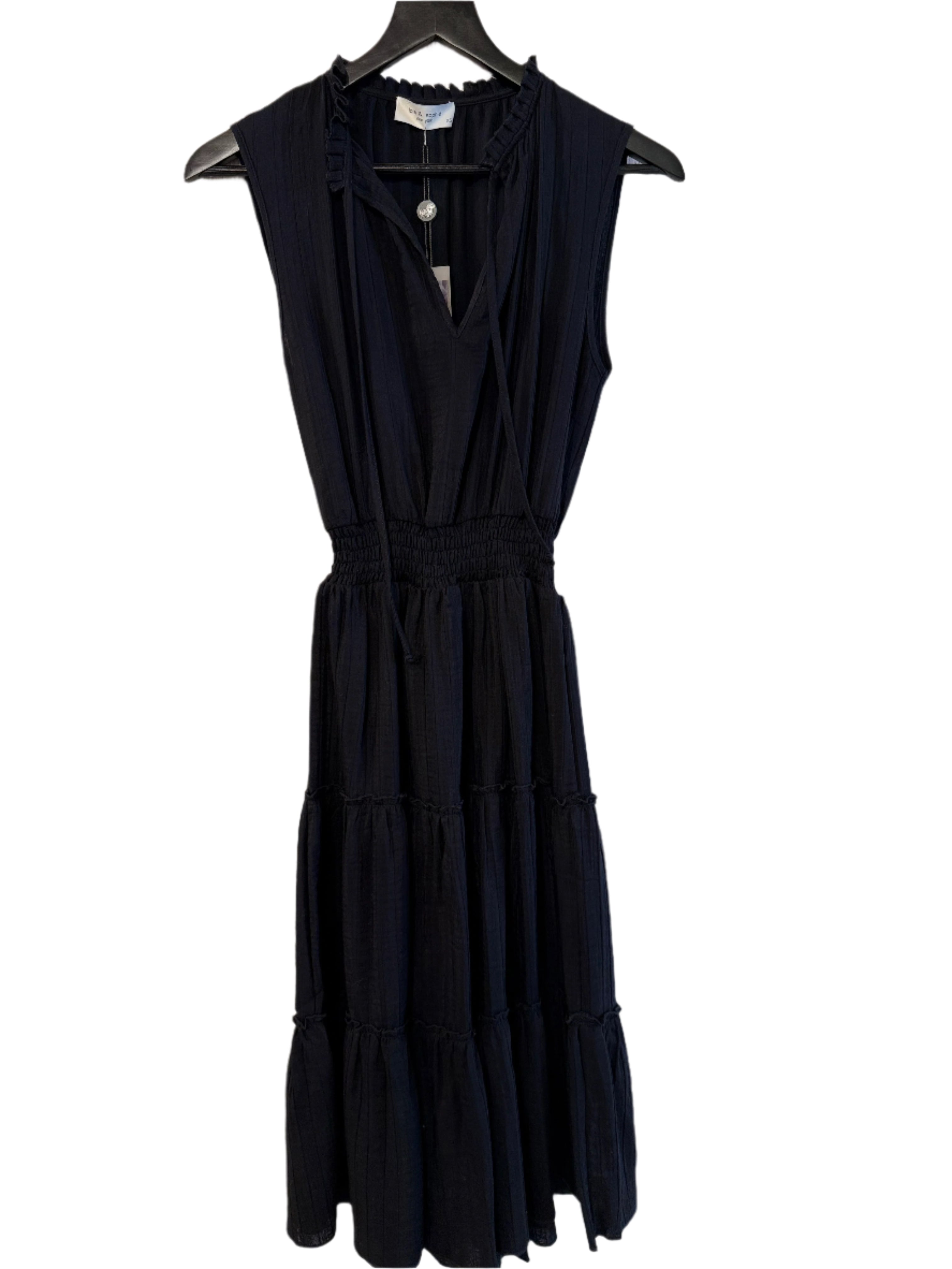Shadow Stripe Tiered Midi Dress