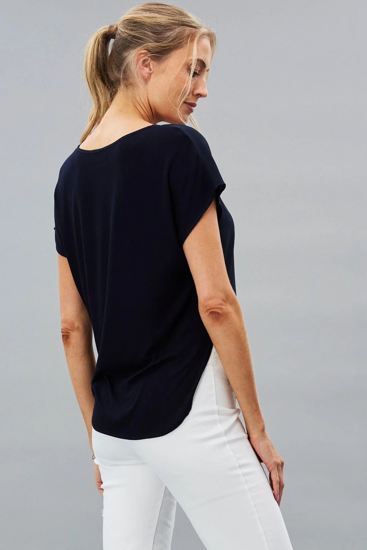 Hybrid Drop Shoulder V-Neck T-Shirt