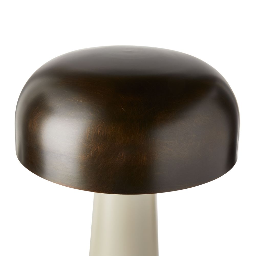 English Bronzed Steel Mushroom Lamp
