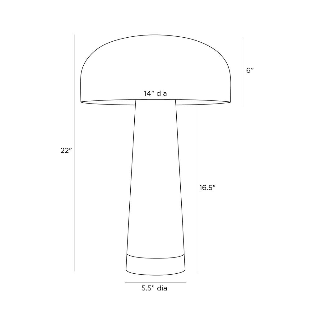 English Bronzed Steel Mushroom Lamp