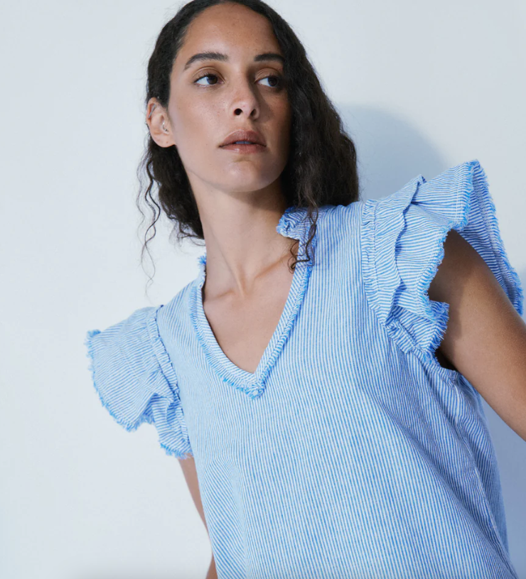 Daily thin Stripe Blouse