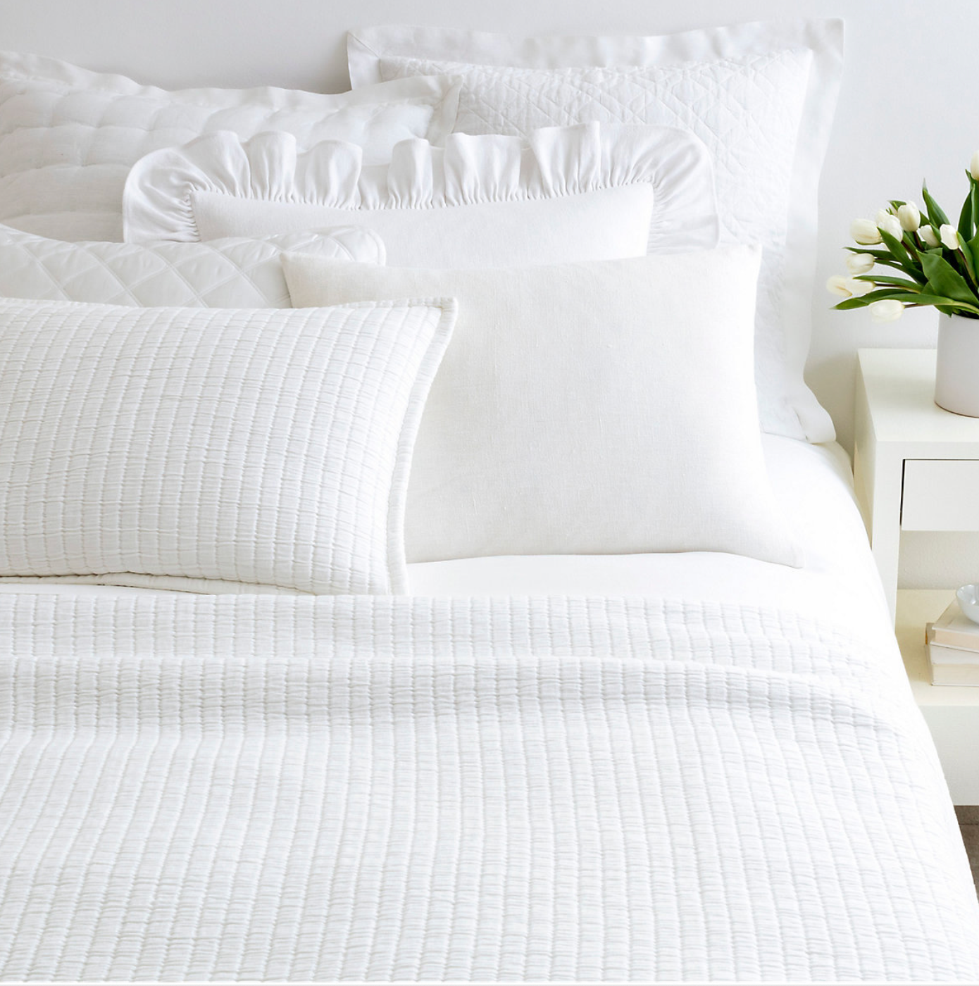 Boyfriend White Matelassé Coverlet