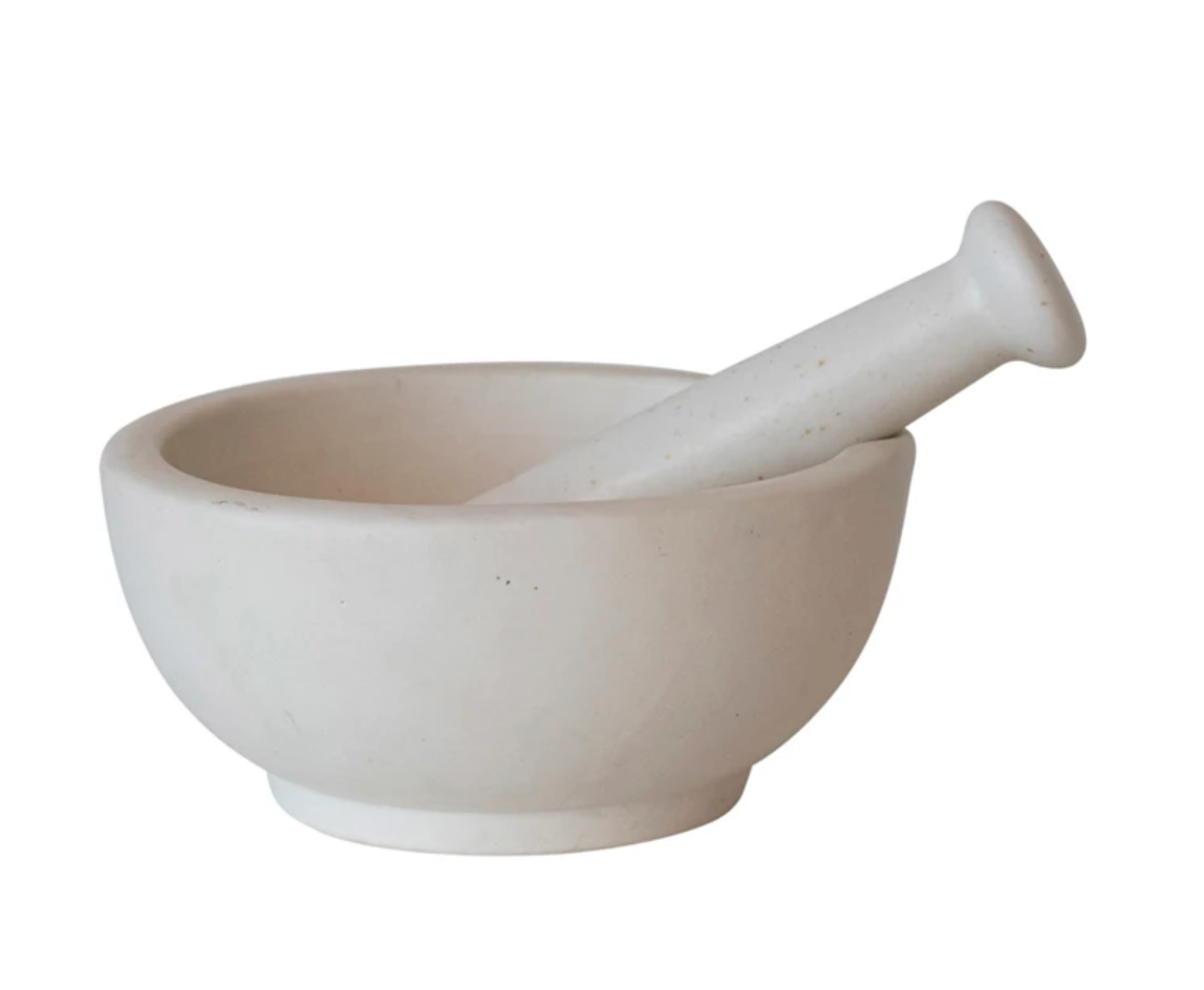 Stoneware Mortar & Pestle