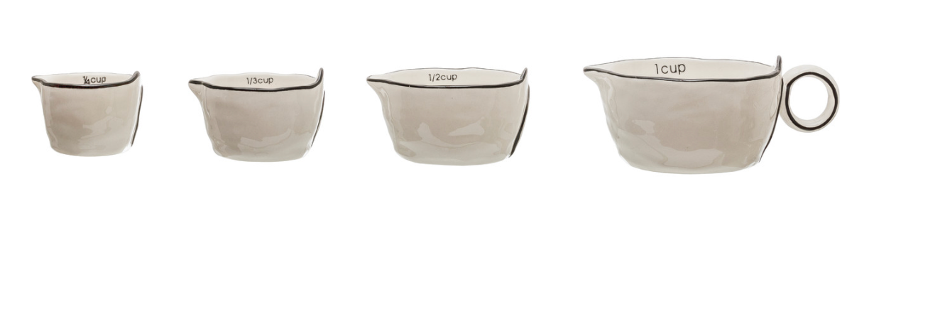Stoneware Measuring Cups, S/4