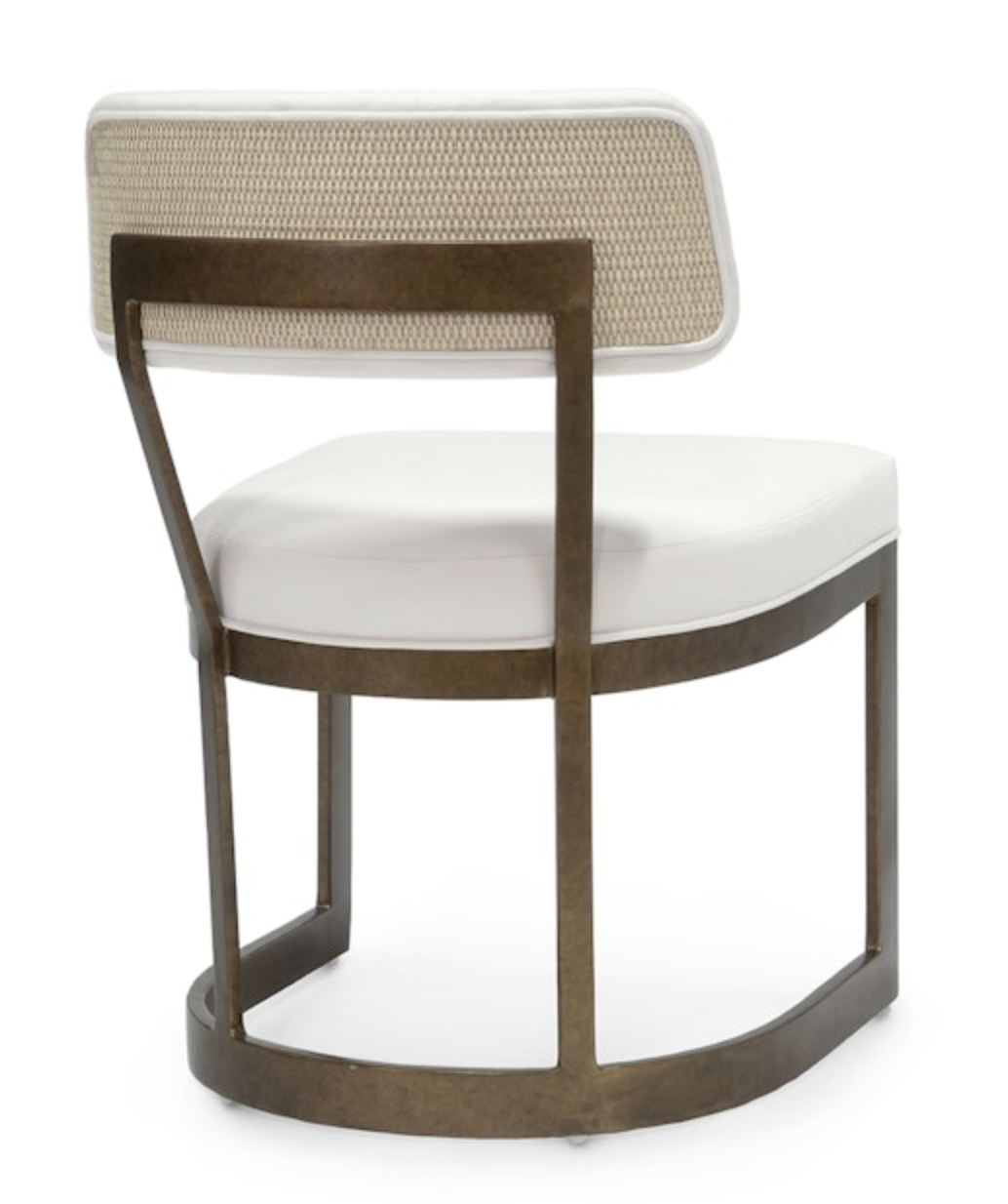 Side Chair in Vitage White Cane & Sail Cloth Fabric