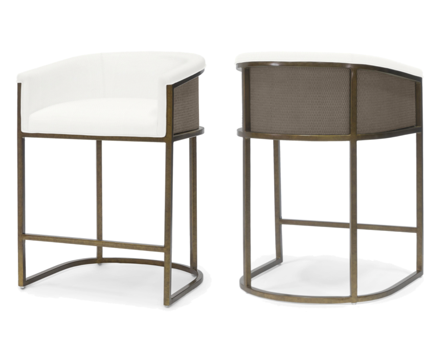 Counter Stool in Marsh Natural Cane & Basketweave Fabric
