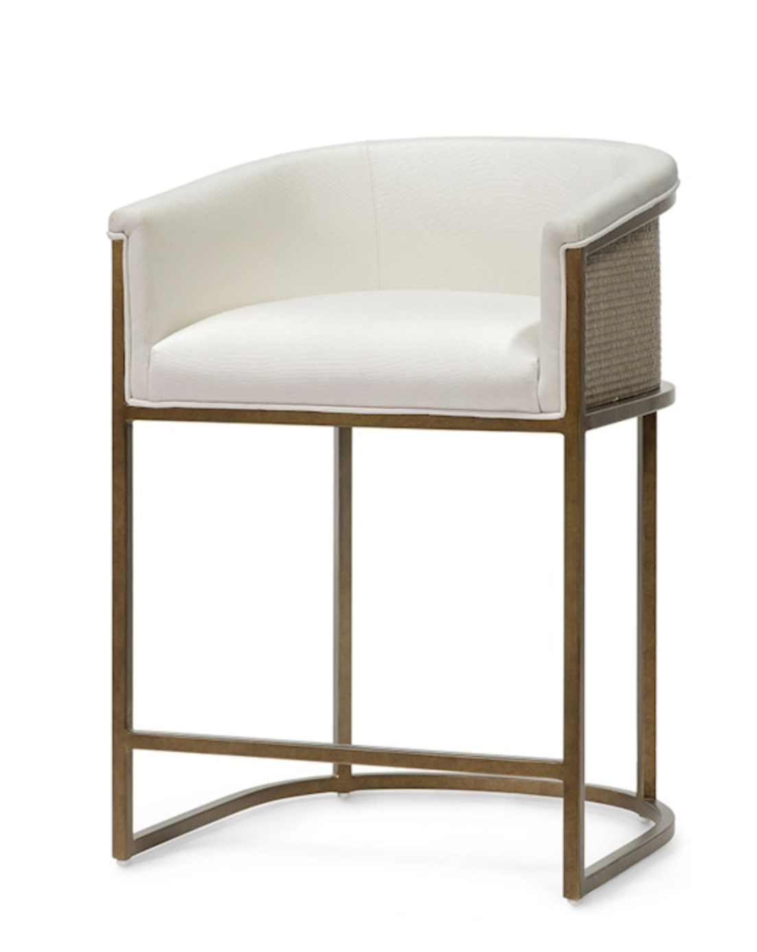 Counter Stool in Marsh Natural Cane & Basketweave Fabric