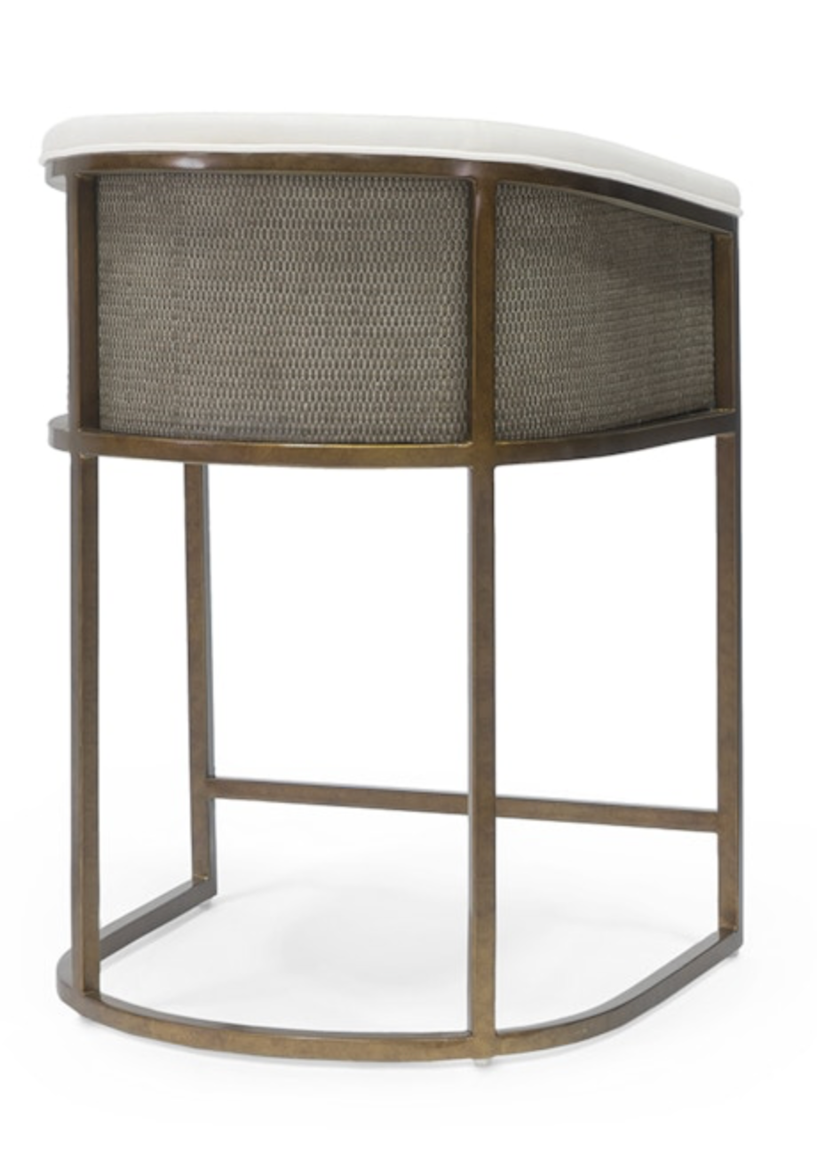 Counter Stool in Marsh Natural Cane & Basketweave Fabric