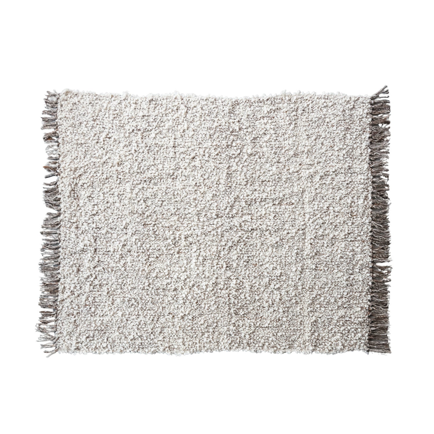Woven Wool Blend Shag Throw w/ Fringe