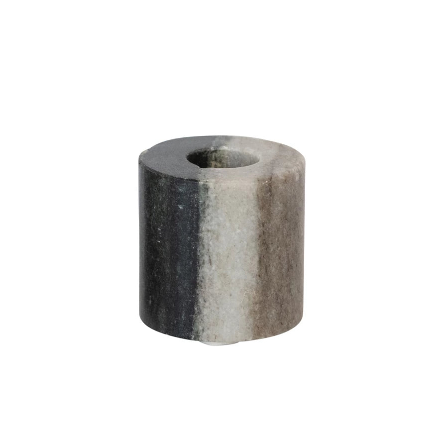 Black Melange Marble Taper Holder