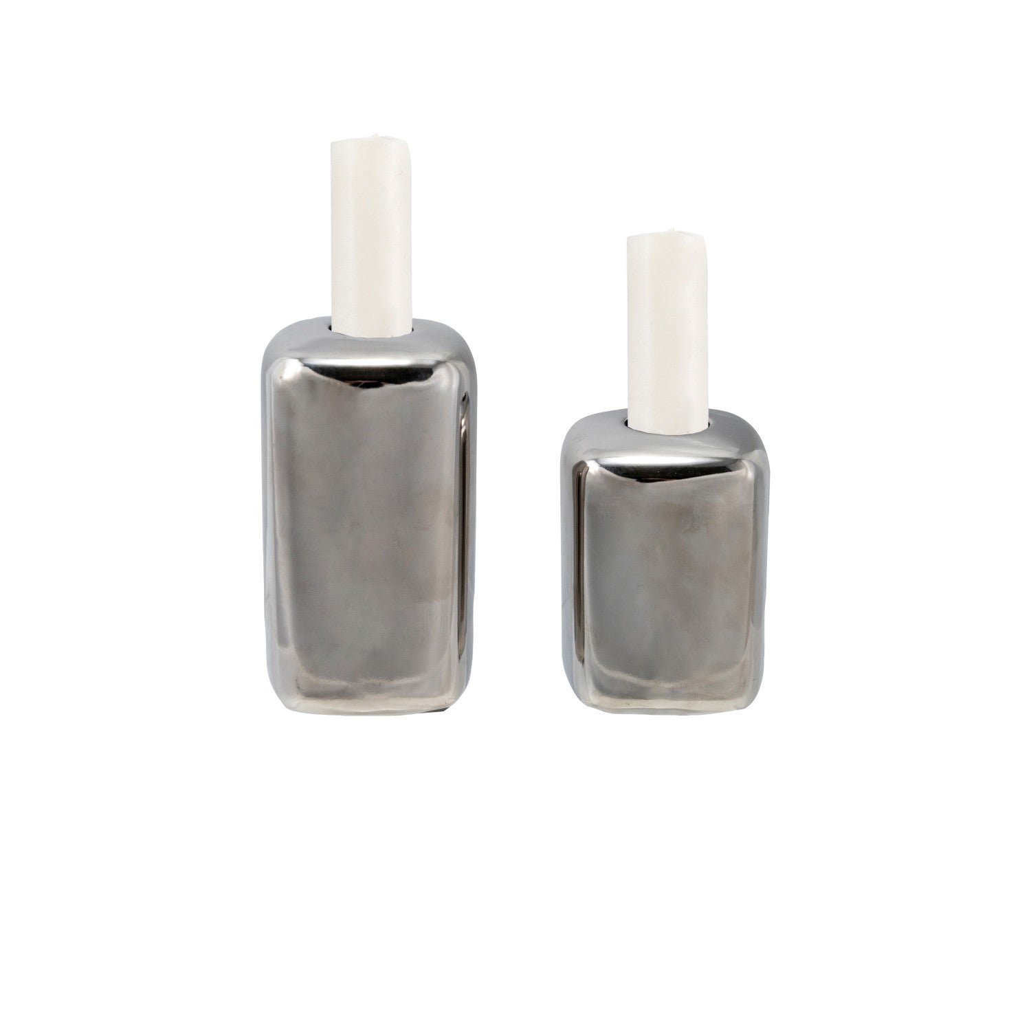 Chrome Finished Taper Holders, Set of 2