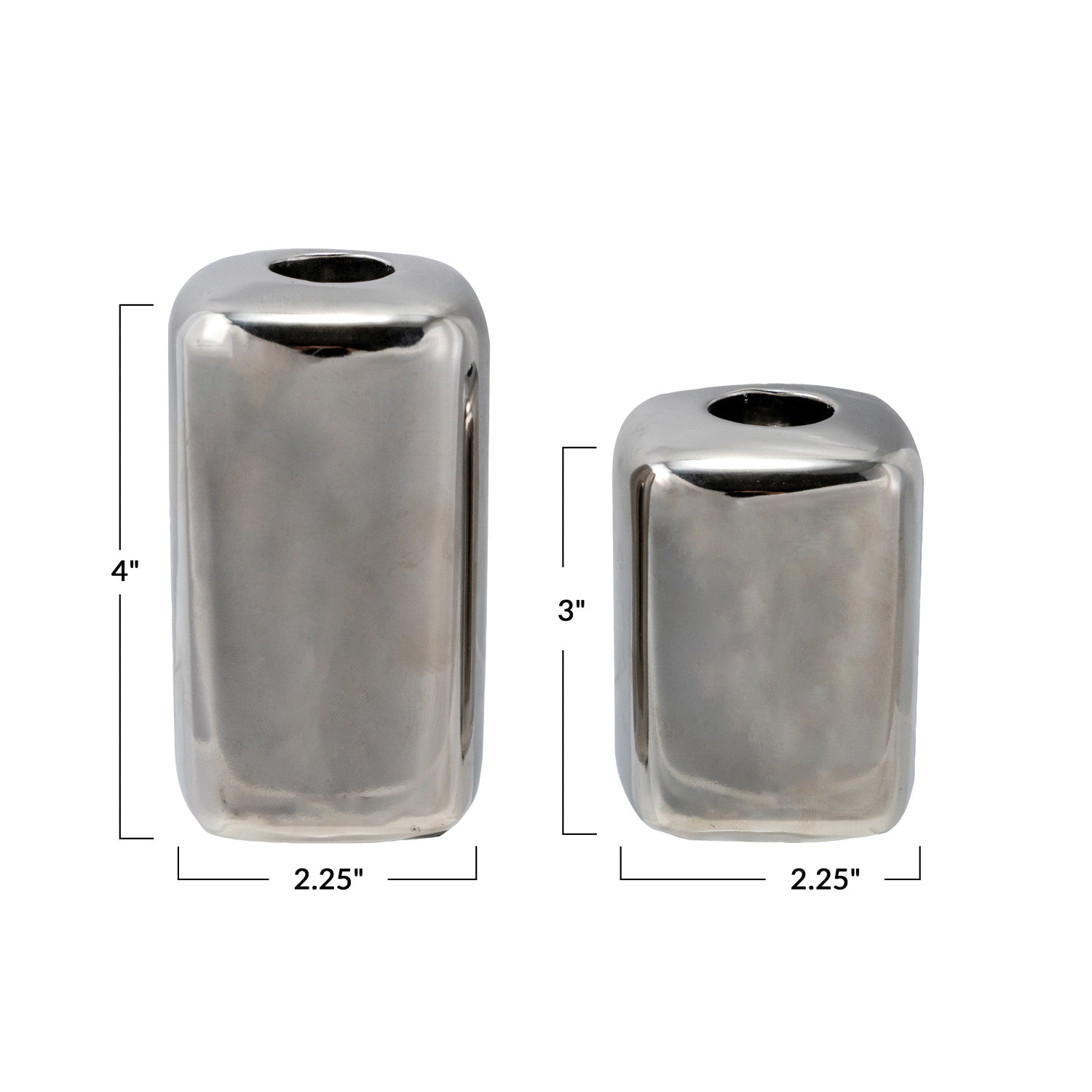 Chrome Finished Taper Holders, Set of 2