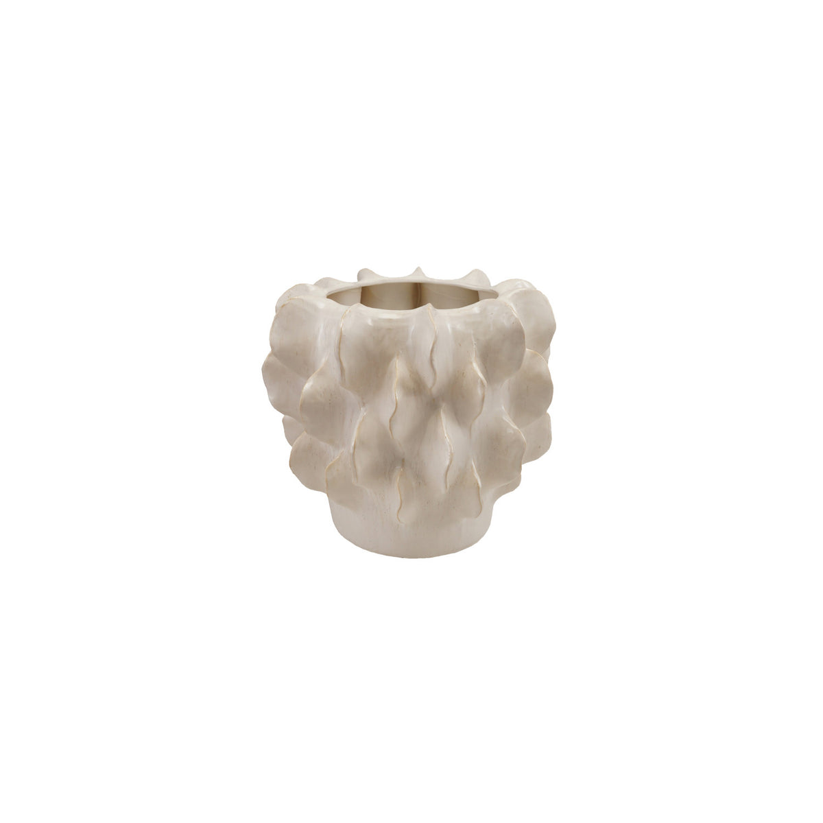 Stone Sculptural Planter, Cream