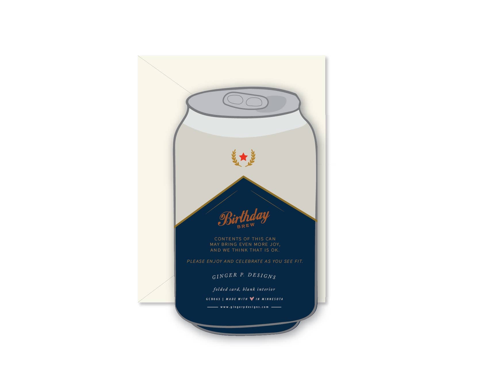 Birthday Brew die-cut folded Greeting Card
