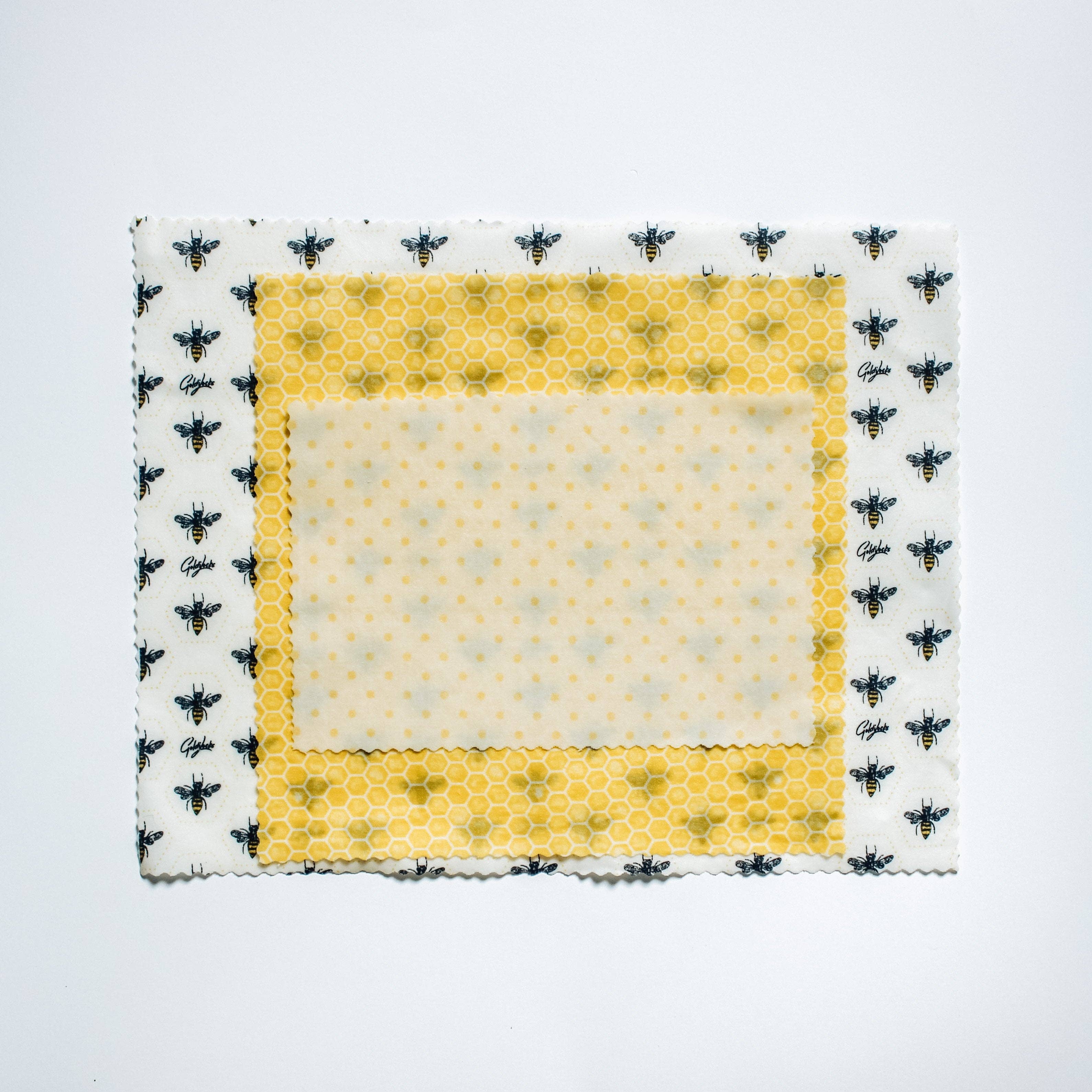Honeybees Beeswax Food Wraps S/3