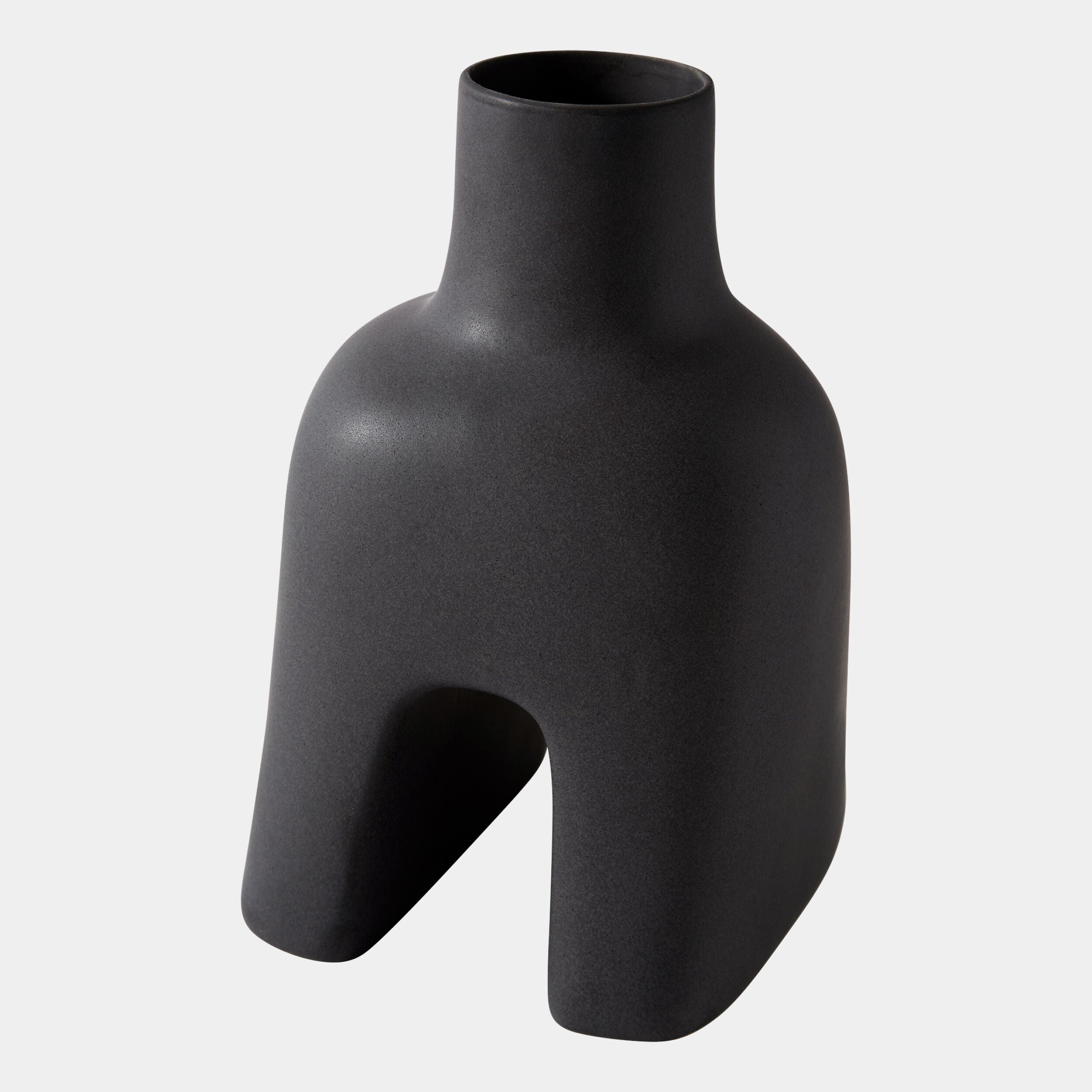 Matte Black Vessel Sculpture