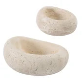 Travertine Swaddle Bowls, Set of 2