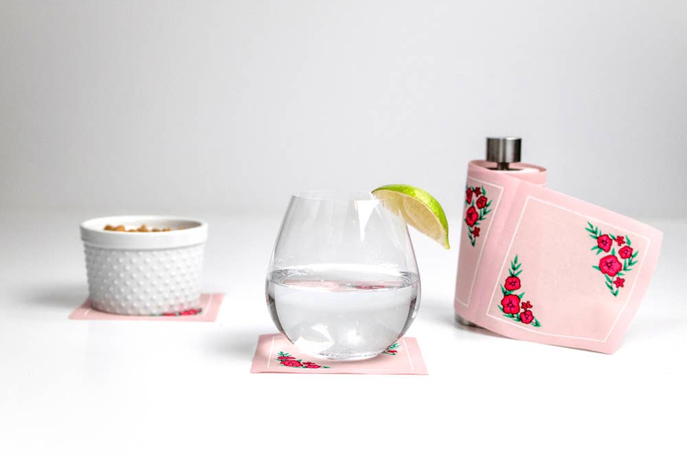 Cotton Cocktail Napkin Roll: Spring Fling