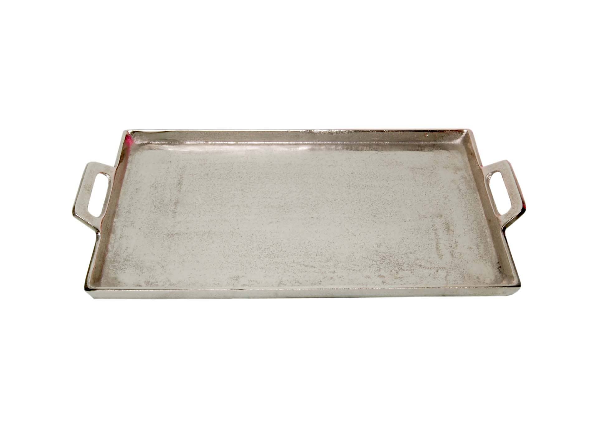 Raw Nickel Finish Tray w/Handles