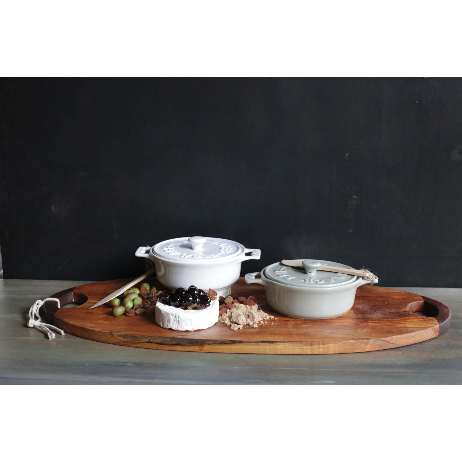 Brie Baker with Lid and Spreader, S/2