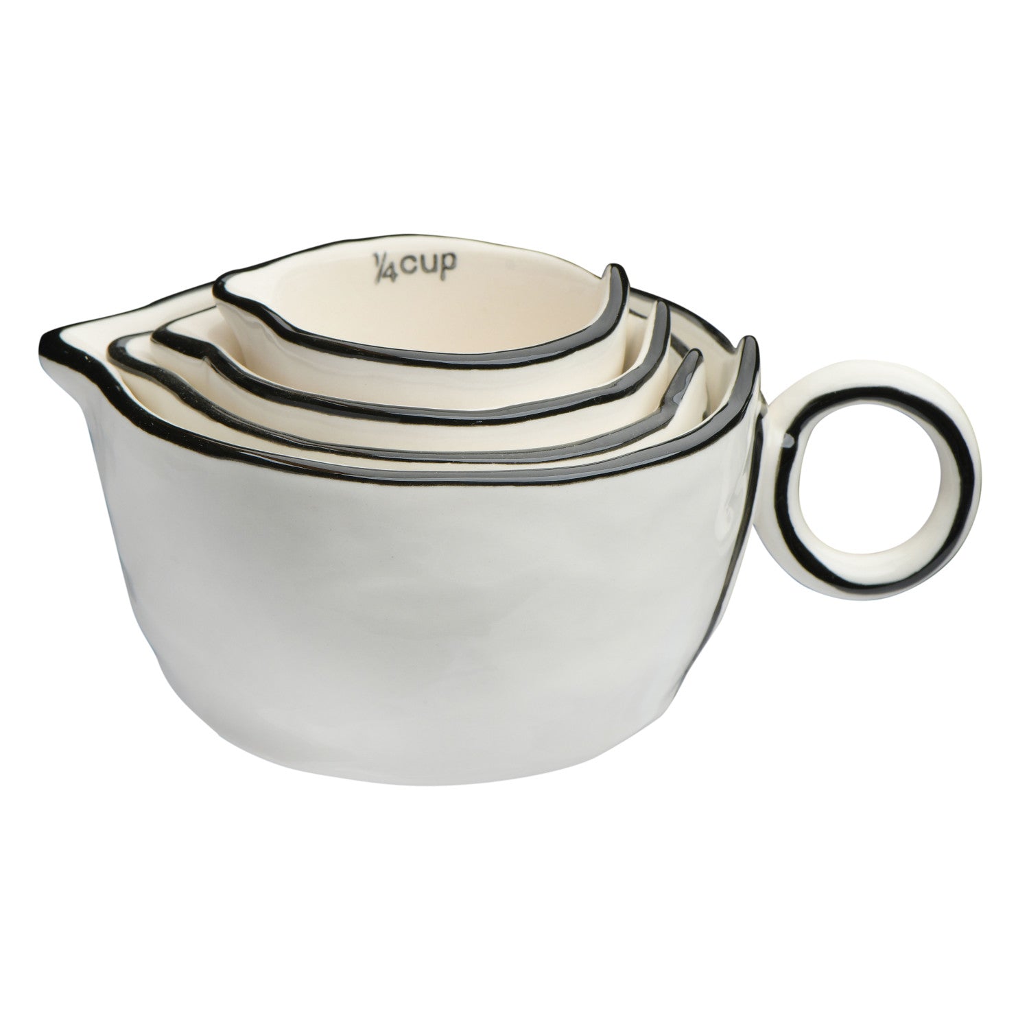 Stoneware Measuring Cups, S/4