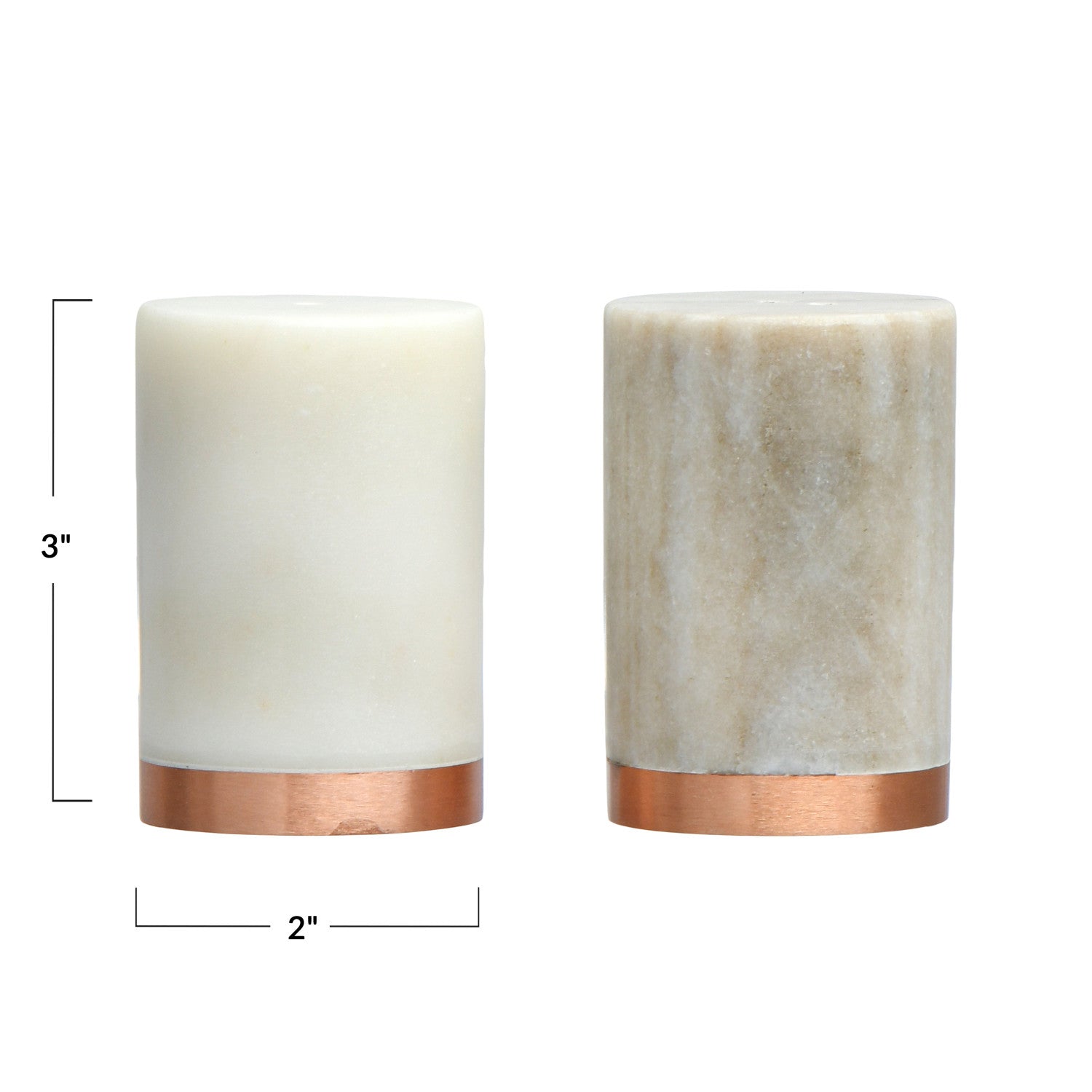 Marble Salt and Pepper Shakers with Base