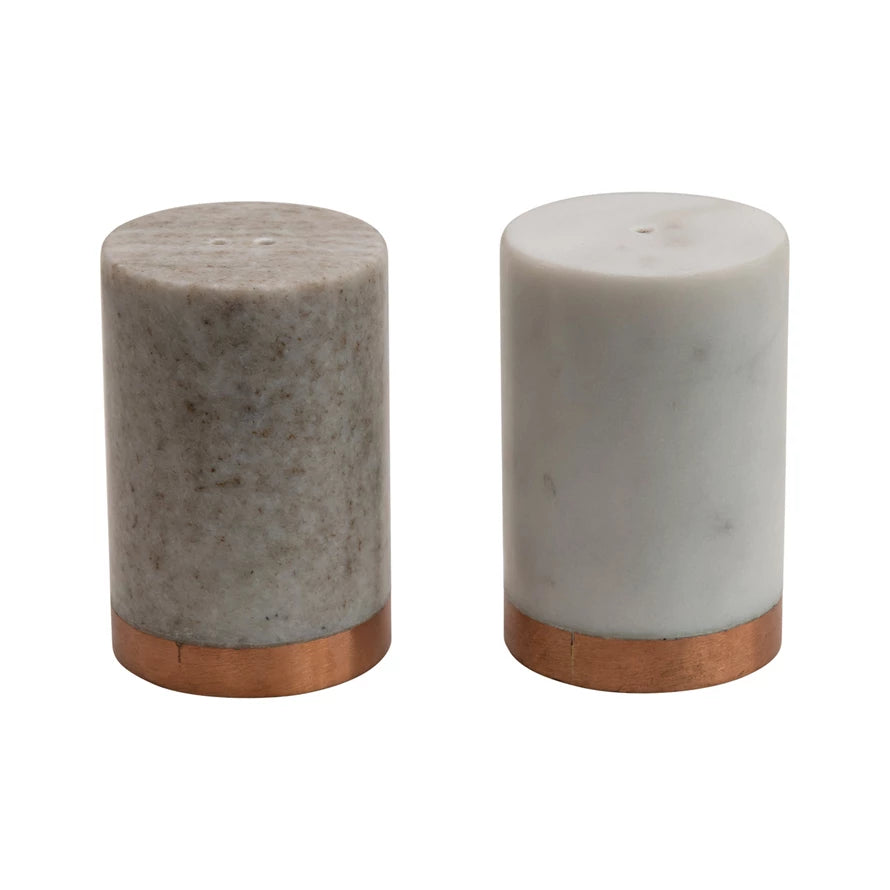 Marble Salt and Pepper Shakers with Base