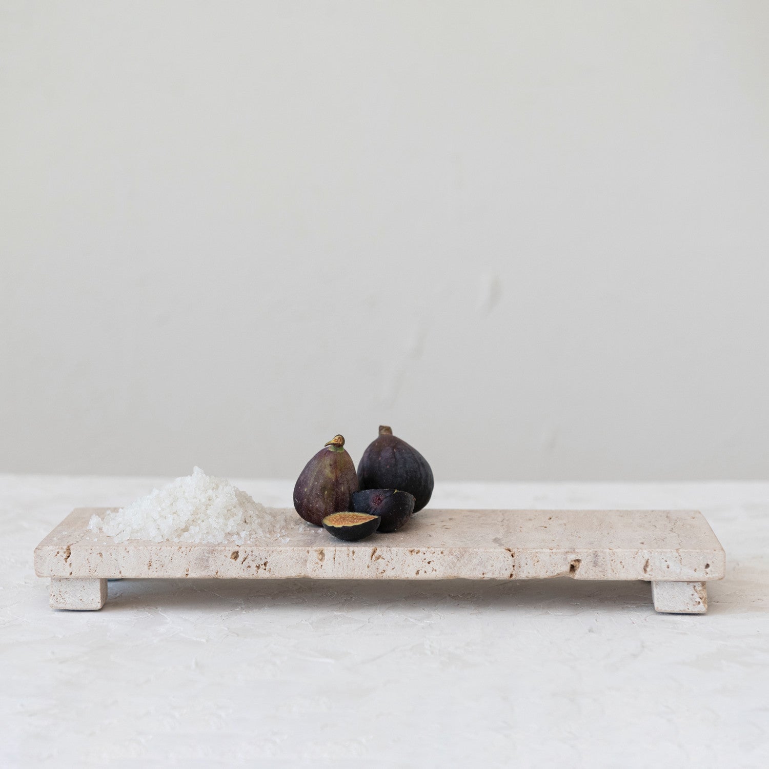 Beige Travertine Footed Serving Board