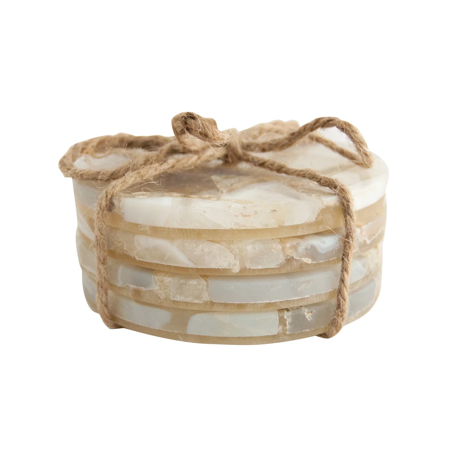 Round Agate Coasters, S/4