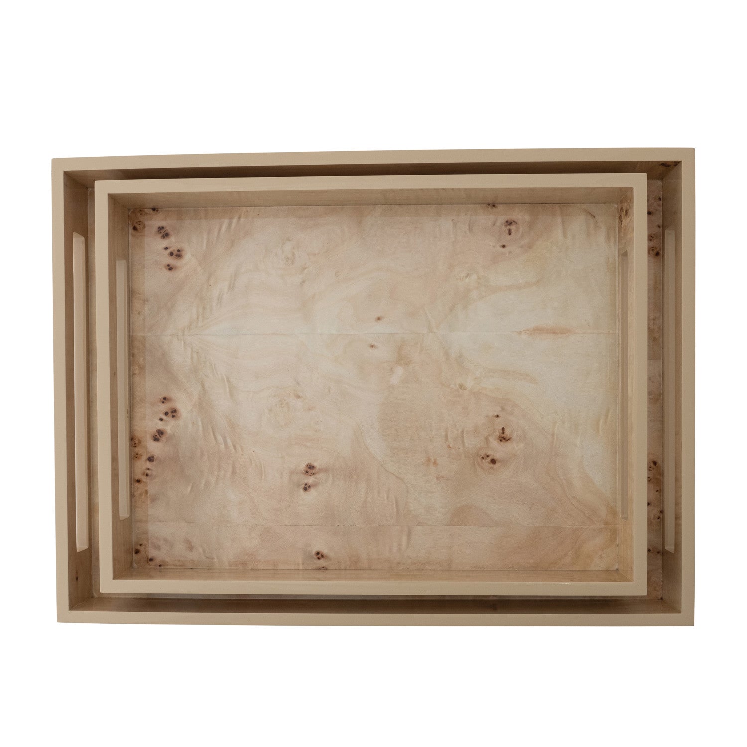 Burl Wood Tray Set