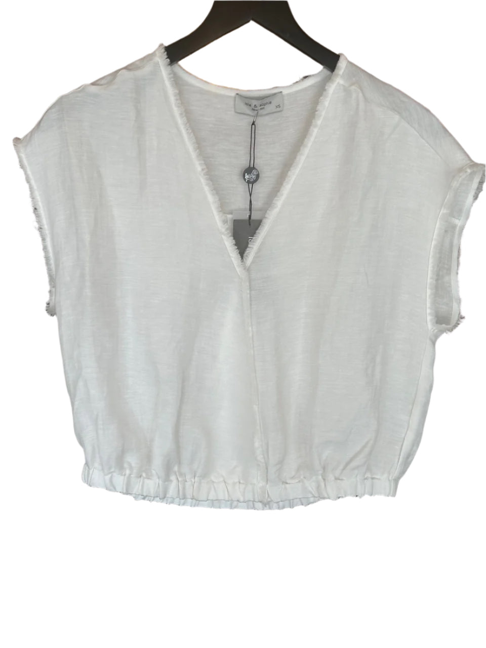 Faux Wrap Cupro Linen Top