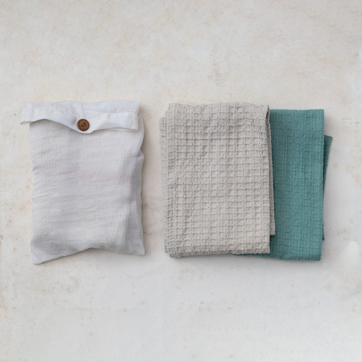 Woven Cotton Waffle Weave Tea Towels