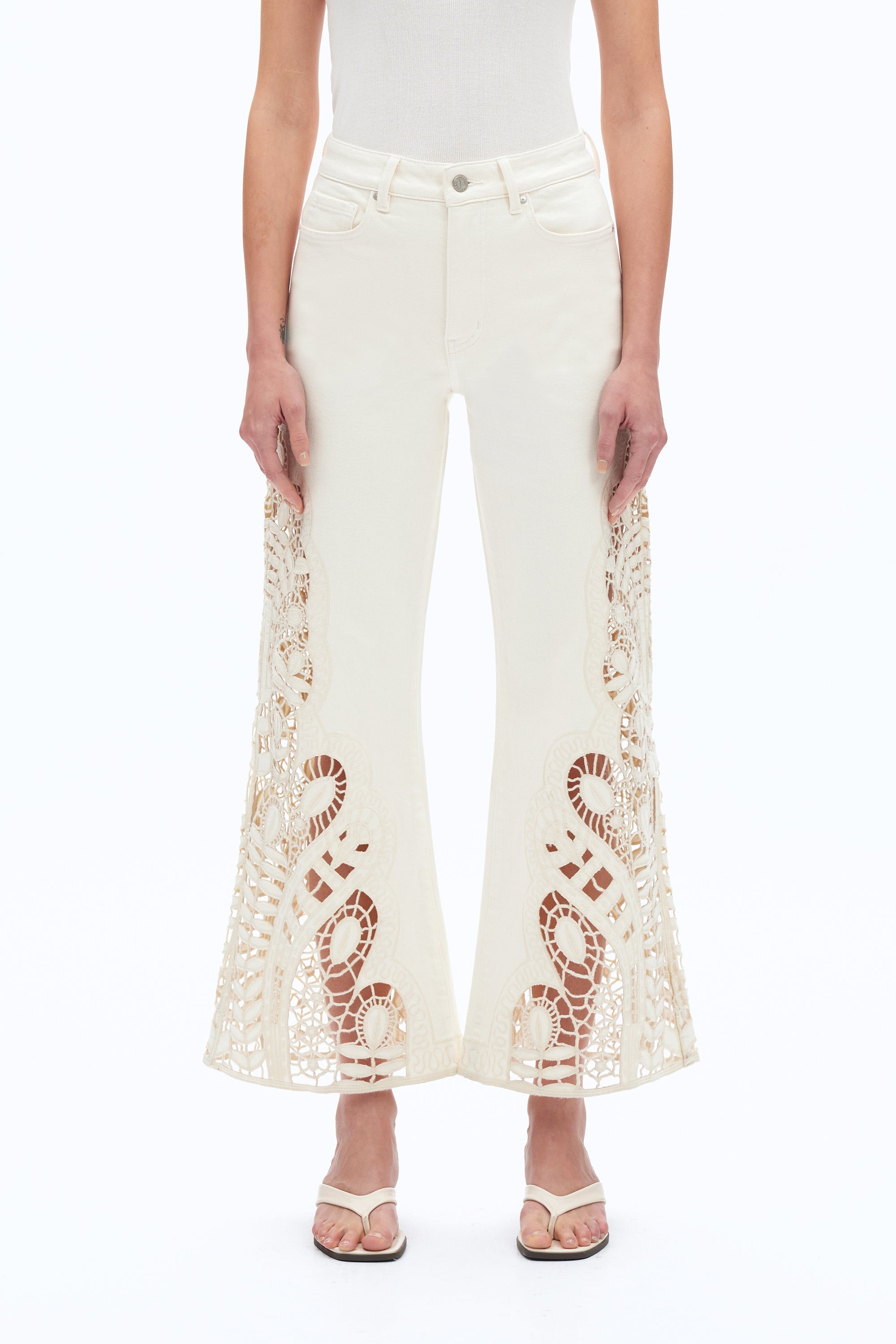 High Rise Lace Wide Leg