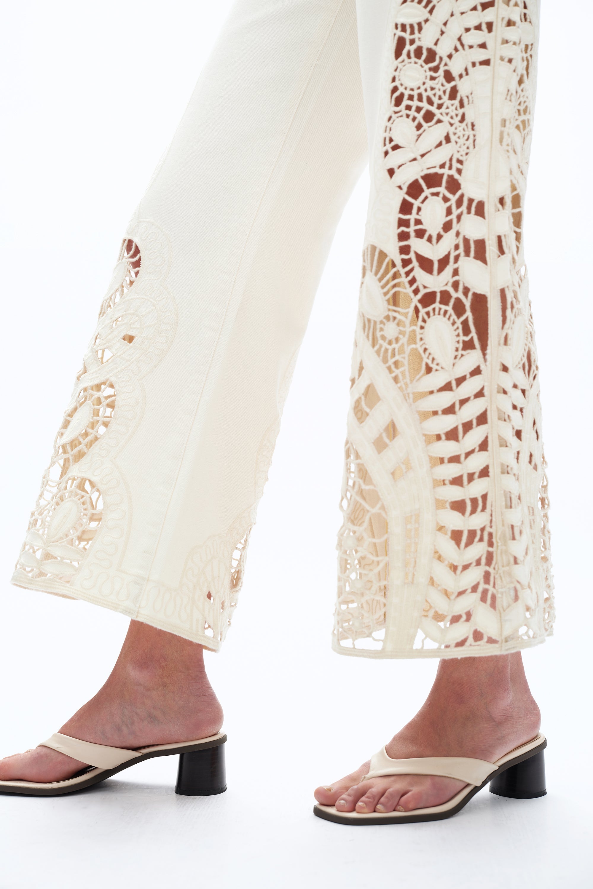 High Rise Lace Wide Leg